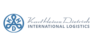 Dietrich logistics Logo blaue Schrift vor weißem Hintergrund